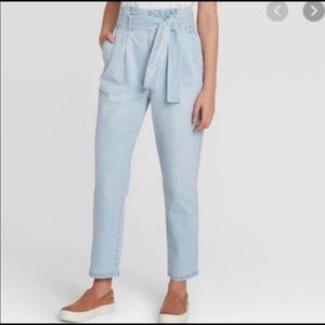 Target a new day Blue Paperbag waist jeans — worn once, size 6